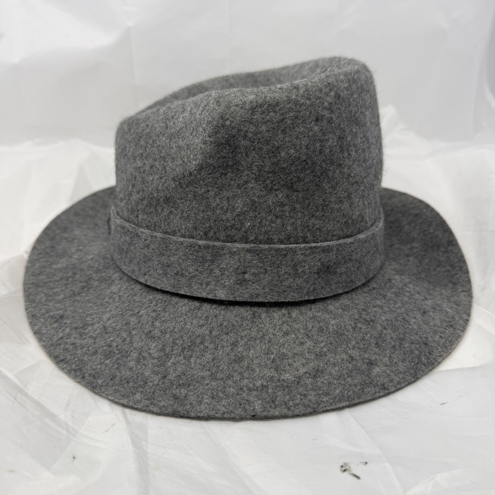 Gap Gray 100% Wool Wide Brim Fedora Hat M/L 321032-01-1 New With Tags